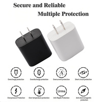   Adaptor Daya PD Super Cepat 25W Bersertifikasi USB-C+A Pengisi Daya Cepat untuk Perjalanan, Charger Dinding untuk iPhone, Ponsel, Kamera OTP