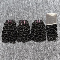 Tissage de cheveux brésiliens F-07 faisceaux bouclés avec fermeture vente en gros fournisseur de cheveux humains vierges manufactures de cheveux bruts non traités