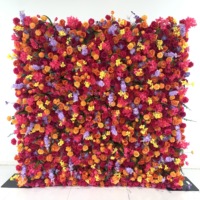F165 Mur floral 5D vert style rose en soie artificielle 8ft x 8ft pour mariage, Saint-Valentin, Fête des Mères, Noël, fait main