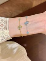 Bracelet en argent 925, nouveau style chinois, motif fleur bleue et gourde, pour femme, collection 2026, accessoire haut de gamme frais et élégant