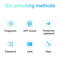 Tuya Intelligent Security APP Empreinte digitale et mot de passe combiné Serrure de porte en verre en forme de U Sécurité électronique Connectivité WiFi