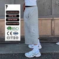 Shorts de survêtement amples 3/4 en coton respirant à taille élastique pour hommes, style streetwear, personnalisables, très demandés