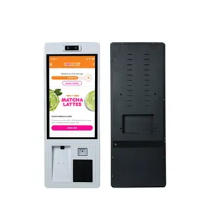 Payment Kiosk POS 21.5 32 Inch Wall Mount Self-serve Touch Screen OEM Kiosk With 80mm Printer QR Barcore Scanner