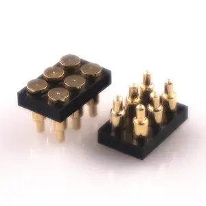 Yaylı pogo pinli konnektör 5.5mm yükseklik 2.54mm zift 6 pozisyon 2x3 Pins çift sıralı modüler temas şeridi 2.54 ızgara SMD