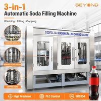 Machine de remplissage automatique 3-en-1 pour boissons gazeuses (CSD) et eau pétillante, usine d'embouteillage en acier inoxydable SUS304 avec contrôle PLC