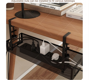 Panier mural en fer sans perçage, réglable, multifonctionnel, pour organiser routeurs, livres, <span class=keywords><strong>ustensiles</strong></span> - Product Image 3