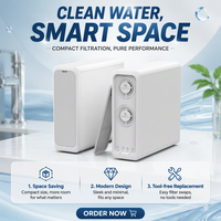 Machine de traitement de l'eau par osmose inverse compacte à haut débit, purificateur d'eau RO sous l'évier pour la cuisine domestique, gain de place
