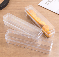 Boîte rectangulaire en plastique transparent personnalisée avec couvercle, boîte à biscuits, boîte d'emballage alimentaire, boîte à cubes de bœuf, vente en gros