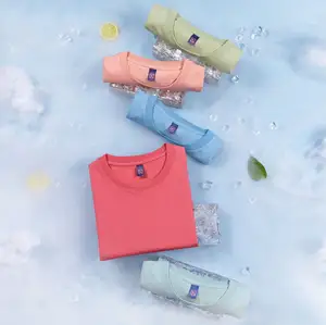 3day Sample Summer New Cool Sensation Down 5 Degrees Men's Short Sleeve T-Shirt Ice Silk Cotton Spandex Blank T-Shirt