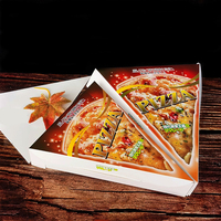 Kotak kemasan Pizza segitiga restoran kustom kualitas tinggi kotak Pizza kertas Kraft mudah terurai grosir karton untuk dijual