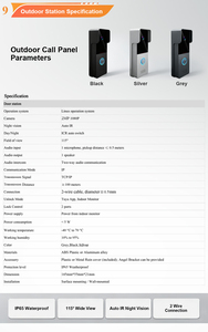 Videoportero de 7 Pulgadas con Pantalla Táctil IPS HD de 1024*600, 2 Cables, Multi-idioma, IP65 Impermeable, Detección de Movimiento, App Tuya, 10 Tonos de Llamada, Solo Llamadas - Product Image 3