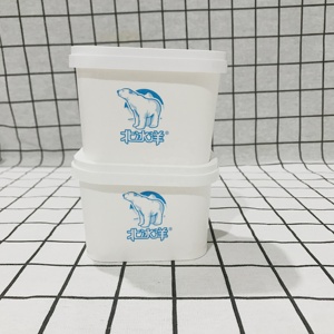 Hình Chữ Nhật vuông Giấy Snack Chén Kem Cốc Nước Đá Với IML Có Nắp Đậy Và Muỗng - Product Image 6