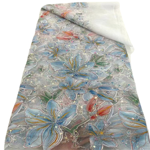 Ni. Ai màu tím hoa đính cườm thiết kế với sequins thêu đính cườm Sequins ren cưới ngọc trai ren Wedding party Dress - Product Image 4