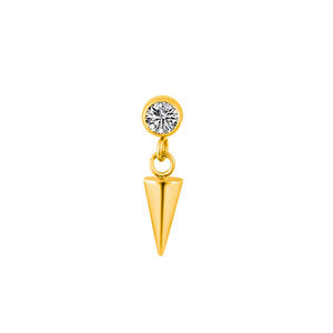 Lotus F136 Titane Breloques pendantes en Zircon Cubique transparent pour Labret, Cartilage, Piercing Lèvre, Piercing Corporel, avec têtes filetées internes - Product Image 3
