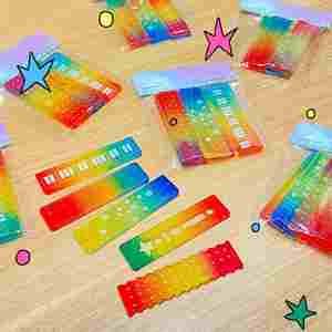 Promoción: Paquete de 6 Reglas de Plástico de 6 cm, Multicolores, Mini, Transparentes, Onduladas y Rectas para Planificador - Product Image 5