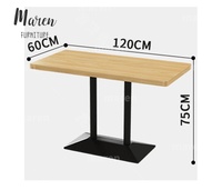 Meubles en bois modernes et simples, table ronde carrée de petite taille avec pieds en métal et plateau en marbre, tables de cuisine, de bar, de restaurant pour les cafés