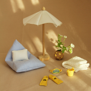 <span class=keywords><strong>Maileg</strong></span>-Style <span class=keywords><strong>plage</strong></span> vacances Miniature jeu ensemble <span class=keywords><strong>souris</strong></span> en peluche poupée avec pouf chaise et Parasol tissu doux décor à la maison modèle cadeau - Product Image 2