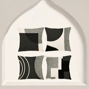 Housses de coussin carrées modernes en velours blanc/lin/coton avec logo personnalisé, pour usage domestique, en peluche, impression numérique, fermeture éclair, vente en gros - Product Image 3