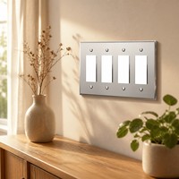 Plaque décorative murale en acrylique pour interrupteur domestique, anti-traces de doigts, compatible location, sans perçage