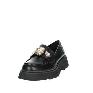 Braccialini Mocassins à plateforme en cuir véritable pour femme, couleur noire unie, semelle épaisse - Product Image 6