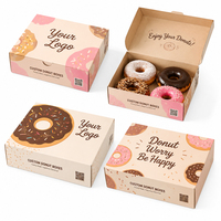 XJY Boîte d'emballage d'expédition en carton personnalisée Conception de beignets pour les aliments avec logo Manipulation de l'impression par stratification mate