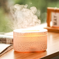 Mini diffuseur d'arômes 3D portable à flamme pour aromathérapie, humidificateur d'air, purificateur, ultrasons, planète, fissure volcanique, lumière LED personnalisée
