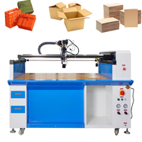 Machine de distribution de colle chaude et de colle froide CNC semi-automatique à 3 axes pour boîtes rigides en carton ondulé et en cuir pour haut-parleurs