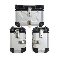 Valises latérales de moto 38L, ensemble de trois valises de voyage, coffre arrière en alliage d'aluminium gaufré style X, coffre électrique à dégagement rapide pour rangement