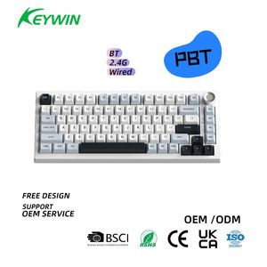 Clavier mécanique sans fil tri-mode RTS à montage Gasket, Hot-swap, touches PBT/ABS Double Shot, RVB, touches latérales, clavier de jeu avec bouton rotatif - Product Image 2