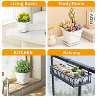 Pot de fleurs carré en plastique, respirant, pour circulation d'air, pour bureau domestique, simple, petit pot pour semis de plantes succulentes