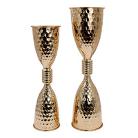 Nouveau design Trompette à double tête Vase en or Centres de table pour mariage et décoration de table à la maison Centres de table en or métallique