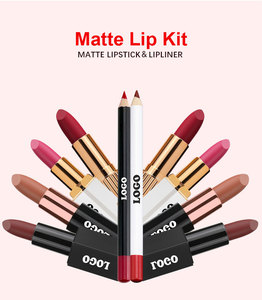 Juego de Lápiz Labial Mate y Delineador de Labios Personalizado OEM en Oferta, Acabado Aterciopelado, Larga Duración, No se Transfiere, Altamente Pigmentado, Marca Privada - Product Image 4