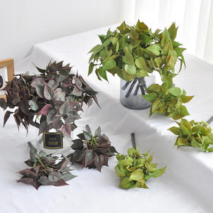 Micro-paysage <span class=keywords><strong>en</strong></span> gazon artificiel, feuilles d'anturium <span class=keywords><strong>en</strong></span> caoutchouc souple au toucher réel, mini-plantes <span class=keywords><strong>en</strong></span> <span class=keywords><strong>pot</strong></span> <span class=keywords><strong>de</strong></span> bureau, verdure bionique - Product Image 3