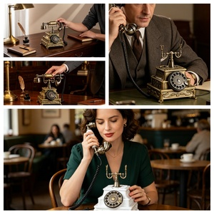 Vintage European Rotary Dial <strong>Telephone</strong> Retro Landline <strong>Old</strong> Fashioned Corded Phone for Home Office Decor Vintage Rotary <strong>Telephone</strong> - Product Image 4