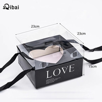 Qibai Valentijnsdag Handheld Bloembak Hart Opvouwbare Spiegel Bloementas Fruit Hand-Held Geschenkdoos