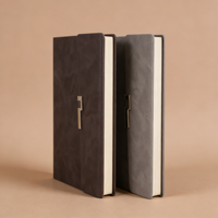 Carnet en cuir PU A5 de qualité supérieure, avec boucle métallique minimaliste et papier épais couleur crème - Idéal pour les professionnels et les cadeaux