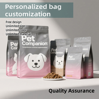 Sac à fond plat personnalisé pour nourriture pour chats et chiens |   Sachets refermables en aluminium avec fermeture éclair, scellés sur 8 côtés, 5kg, 10kg, 15kg, 20kg