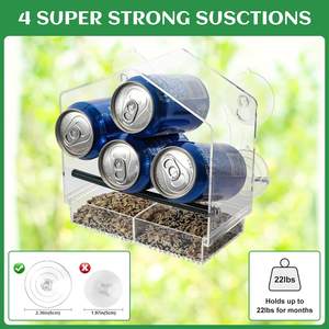 Comedero para pájaros con ventana con 4 ventosas extrafuertes, Casa Grande para pájaros al aire libre para cardenales Bluebird Chickadees, etc. - Product Image 4