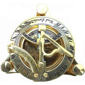 เข็มทิศทองเหลือง ALFA NAUTICAL พร้อมนาฬิกาแดดอเนกประสงค์ ขนาด 3 นิ้ว สไตล์การเดินเรือ สำหรับการเดินป่า ท่องเที่ยว และผจญภัย - Product Image 4