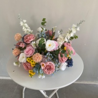 Bouquet de mariage et centre de table en fleurs artificielles en soie réalistes pour événements de rentrée scolaire (vente en gros)