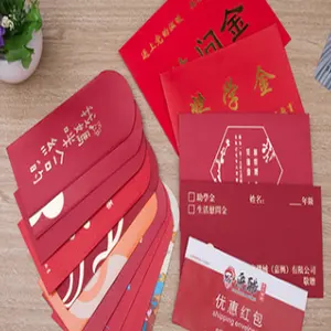 Bulk Luxury Chinese New Year Gold Stamping Lucky Packet Red Packet Pocket Envelope