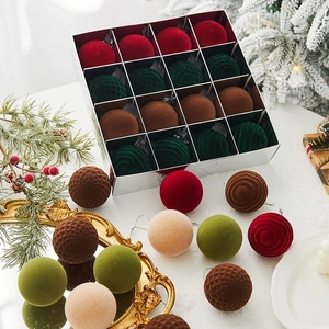 Ensemble de 16 boules de Noë<span class=keywords><strong>l</strong></span> floquées en mousse de 6 cm pour décorations suspendues <span class=keywords><strong>à</strong></span> <span class=keywords><strong>l</strong></span>'<span class=keywords><strong>arbre</strong></span>, fournitures de fête, enterrement de vie de jeune fille, <span class=keywords><strong>mariage</strong></span> - Product Image 1