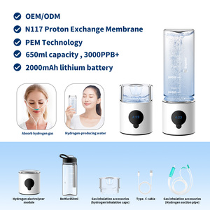 Botella de Agua Hidrogenada Portátil Negra con Tecnología SPE PEM, Inhalador y DuPont <span class=keywords><strong>Nafion</strong></span> 117, al por Mayor, MOQ Bajo, la Mejor de Japón - Product Image 6