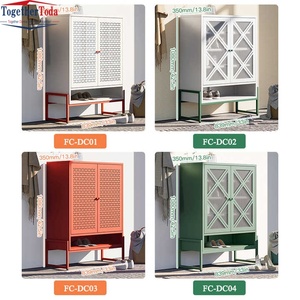 Meuble à chaussures moderne pour entrée, simple, à double porte, en panneaux de bois avec MDF - Product Image 5