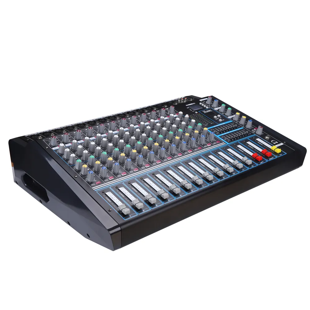 2020 New stil 12 kanäle audio sound power mixer mit BT konsole 99 DSP digitale effekte