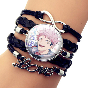 Hot New Personalized <b>Leather</b> Craft Anime Hand Chain <b>Bracelet</b> Satoru Gojo Multi Layer PU <b>Leather</b> Bangle <b>Bracelet</b> for Men Women - Product Image 5
