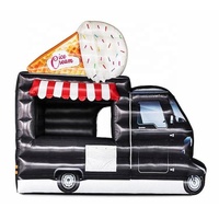 Stand de crème glacée gonflable portable populaire tente de voiture à manger kiosque de nourriture pop-up kiosque de voiture à manger avec lumières LED pour la promotion des annonces