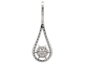 Colgante de oro blanco de 18 quilates con forma de lágrima con diamantes de 0,563 quilates, 43 piedras, 2,14 g, joyería fina para mujer - Product Image 2