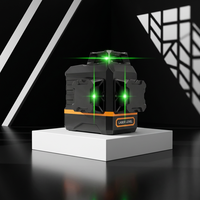 Niveau laser de construction INORM 3x360 °   Niveau laser croisé 3D à 12 lignes à faisceau vert auto-nivelant avec télécommande