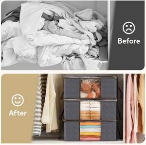 <b>Large</b> Foldable Bedding <b>Bag</b> Quilt Clothes Storage <b>Bag</b> with PVC Window Storage Box & <b>Bins</b> Grey <b>Large</b> Capacity Storage <b>Bag</b> - Product Image 6